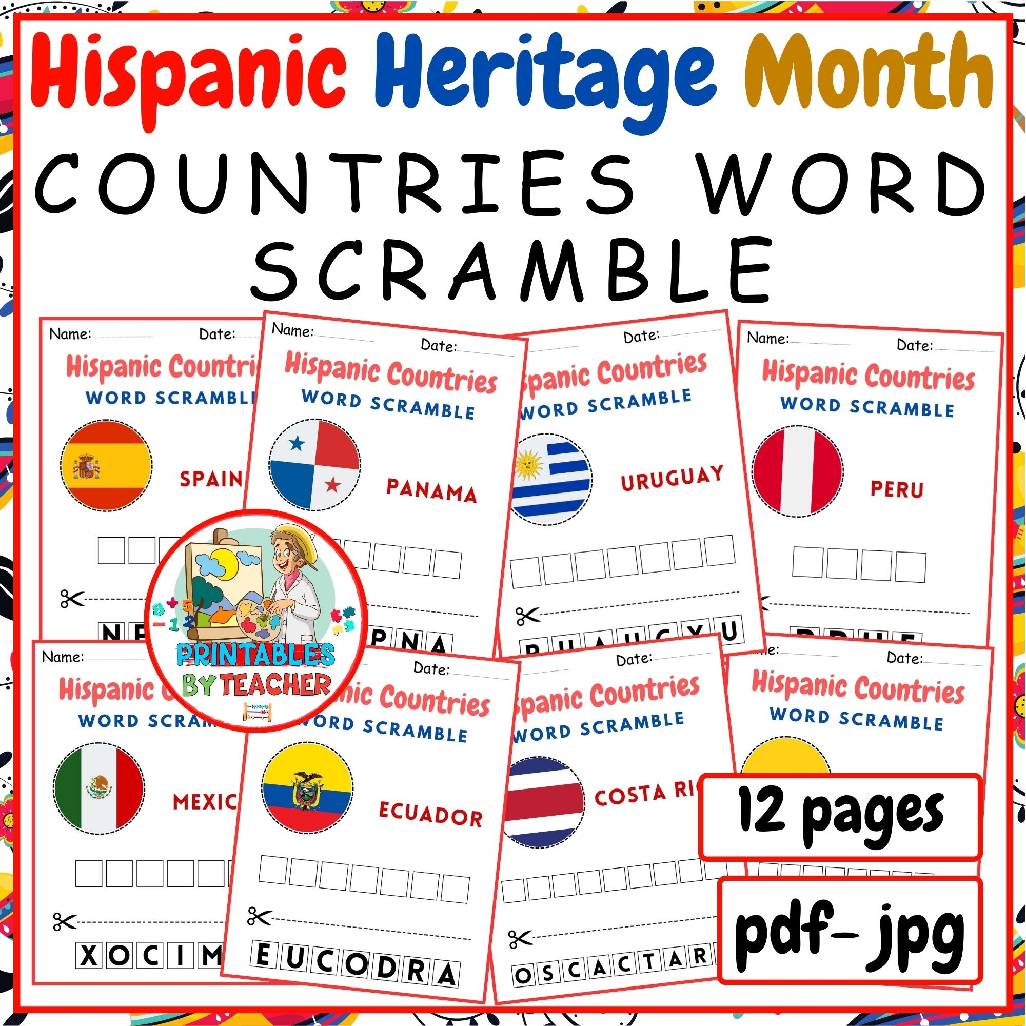 Hispanic Heritage Month Worksheets And Decor Hispanic Countries 