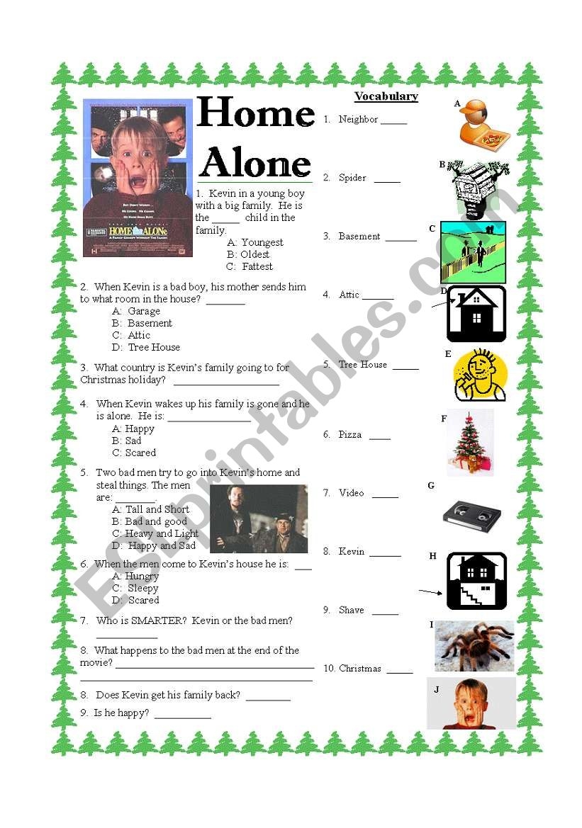 Home Alone ESL Worksheet By Dutchboydvh Home Alone ESL Worksheet By Dutchboydvh