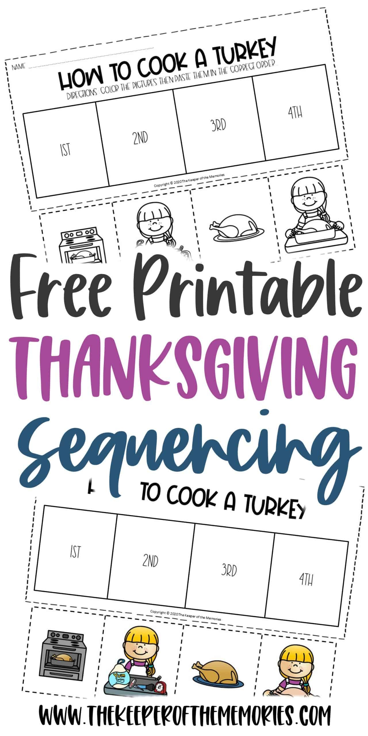 How To Cook A Turkey Thanksgiving Worksheets For Kindergarten The Keeper Of The Memories