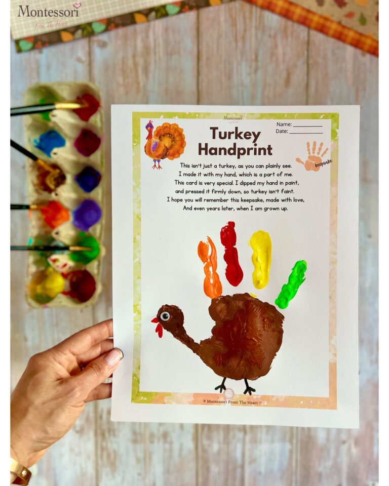 How To Make Cute Turkey Handprint Thanksgiving Kids Craft Montessori From The Heart