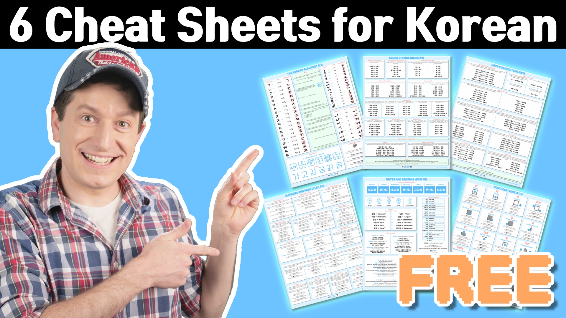 I Created FREE Korean Language CHEAT SHEETS Learn Korean With GO Billy Korean