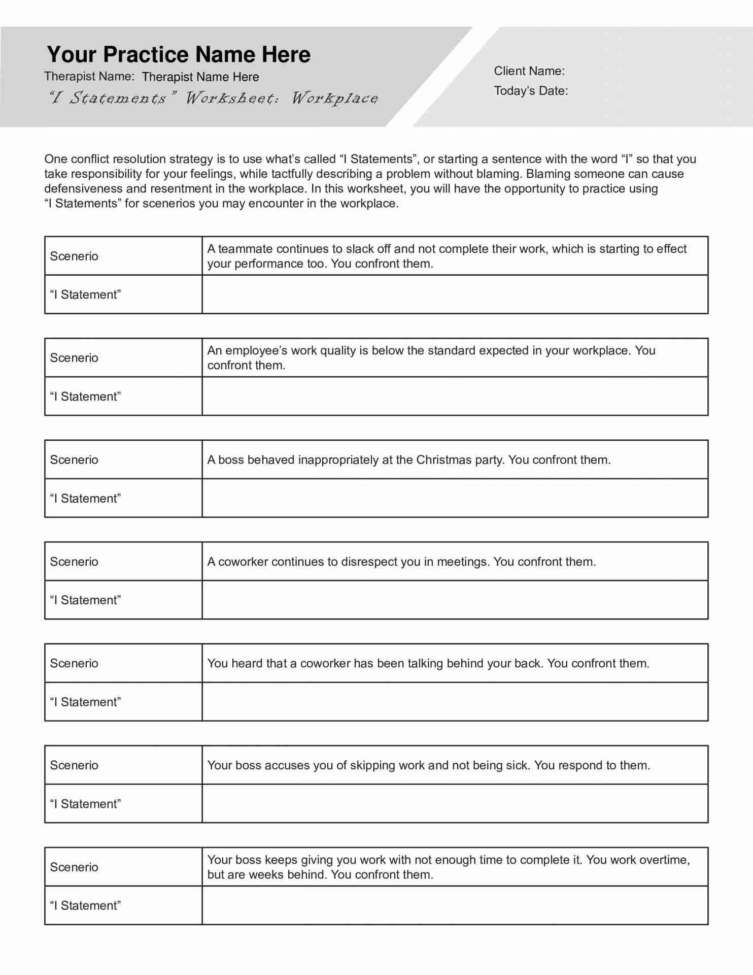 I Statements Worksheets Bundle Editable Fillable Printable PDFs TherapyByPro I Statements Worksheets Bundle Editable Fillable Printable PDFs TherapyByPro