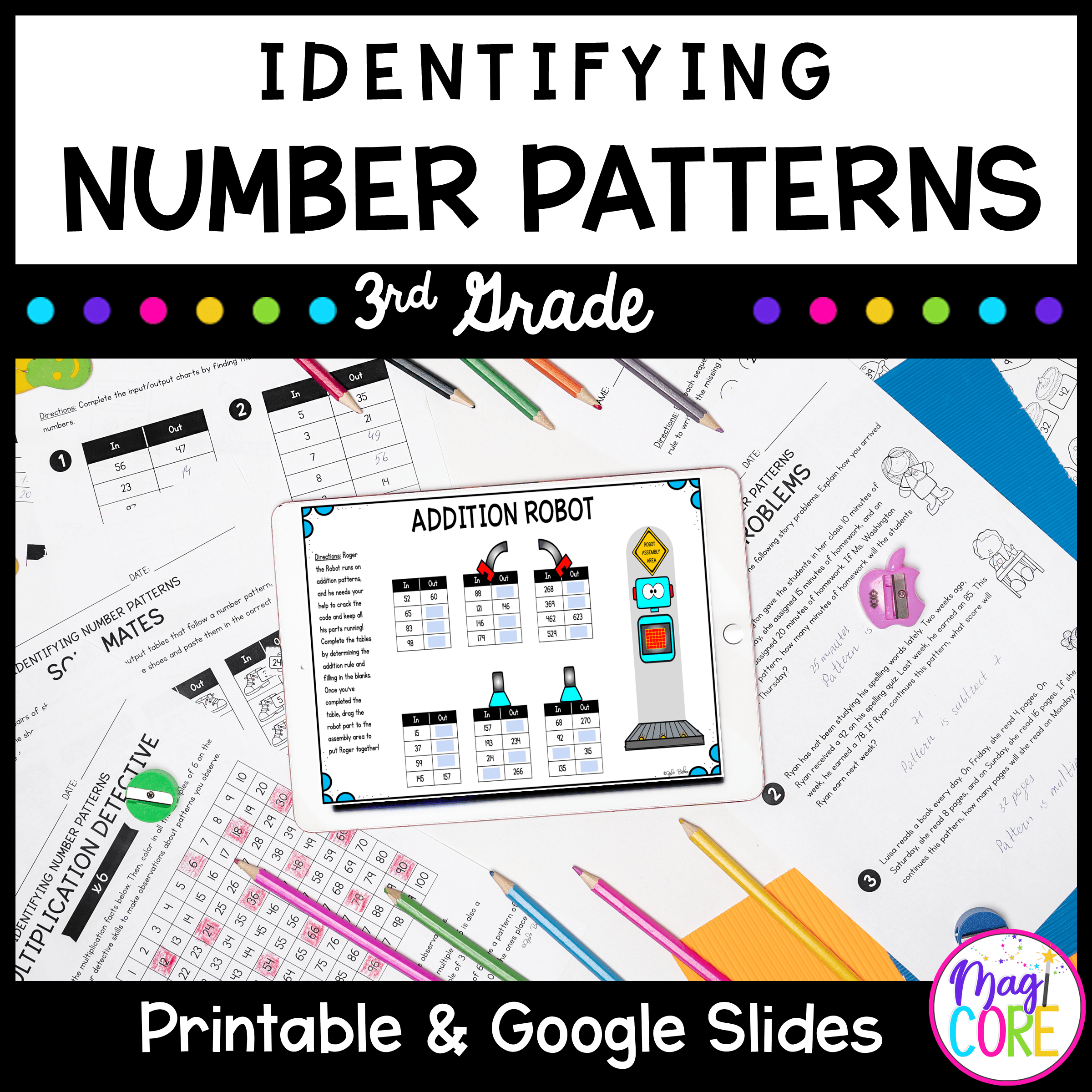 Identifying Number Patterns 3rd Grade Math Printable U0026 Digital 3 OA D 9