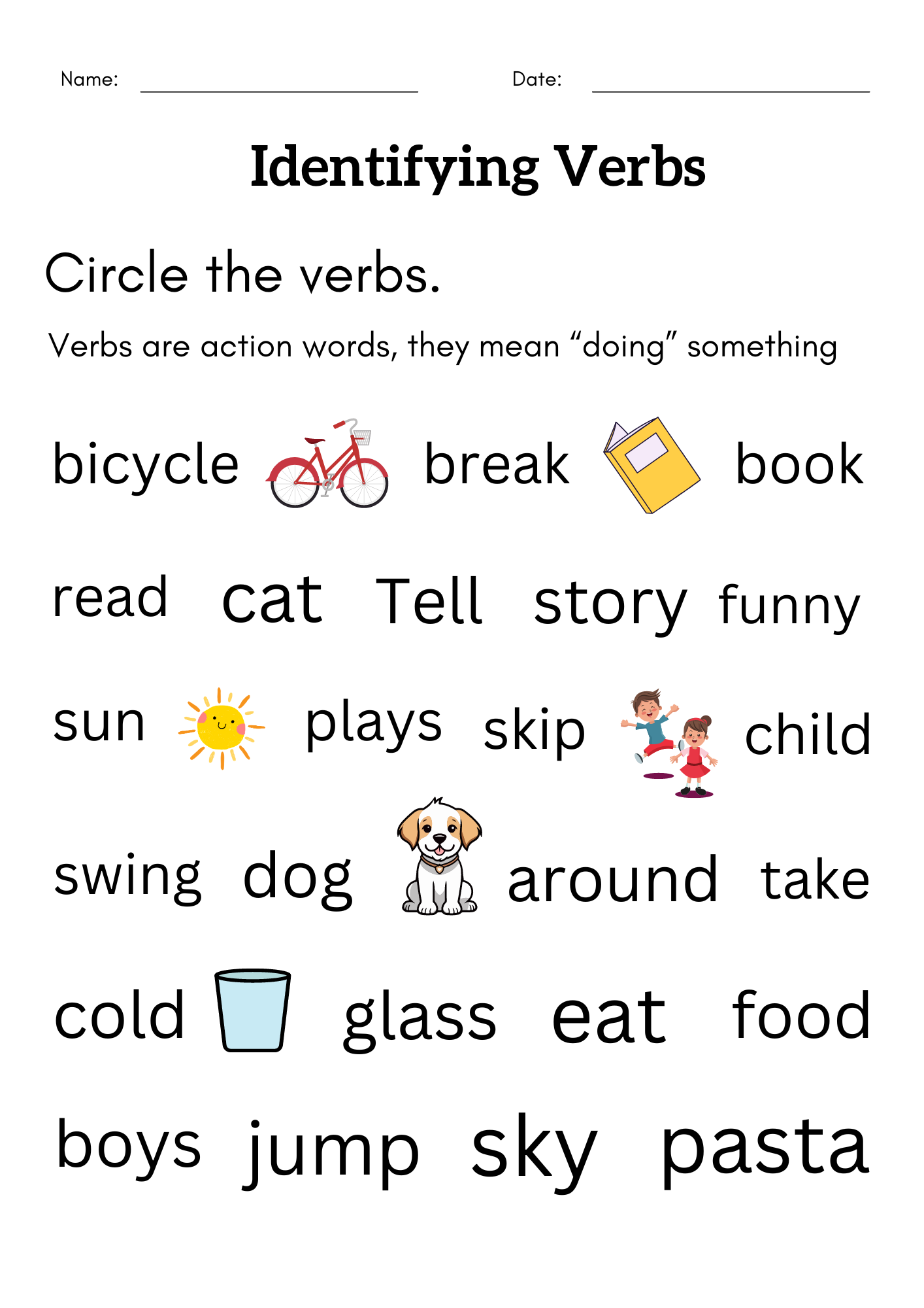 Identifying Verbs Worksheet For Grade 1 2 Identify Action Verbs Activity Book Made By Teachers Identifying Verbs Worksheet For Grade 1 2 Identify Action Verbs Activity Book Made By Teachers
