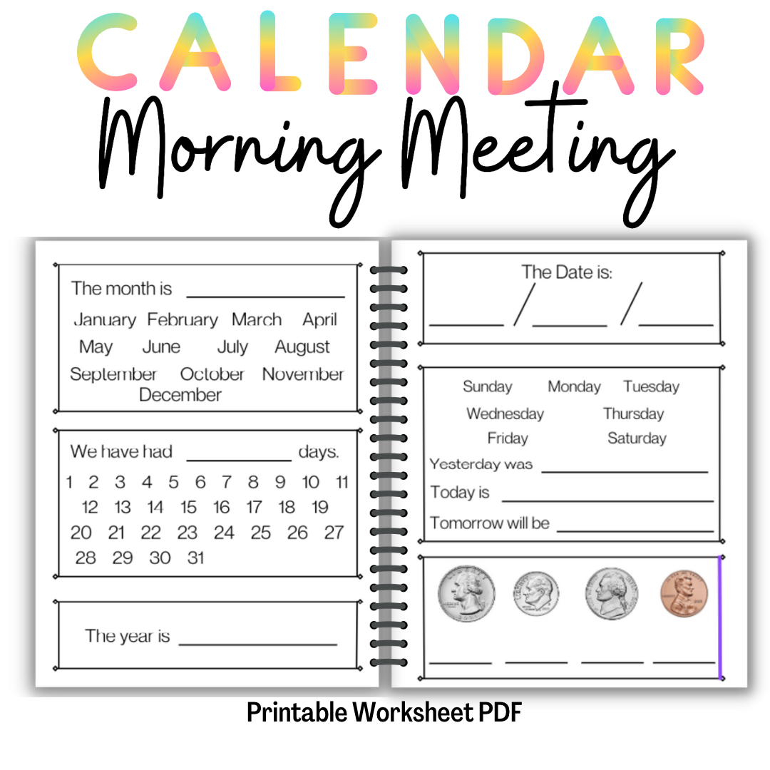 Independent Morning Meeting Calendar Worksheets Classful Independent Morning Meeting Calendar Worksheets Classful