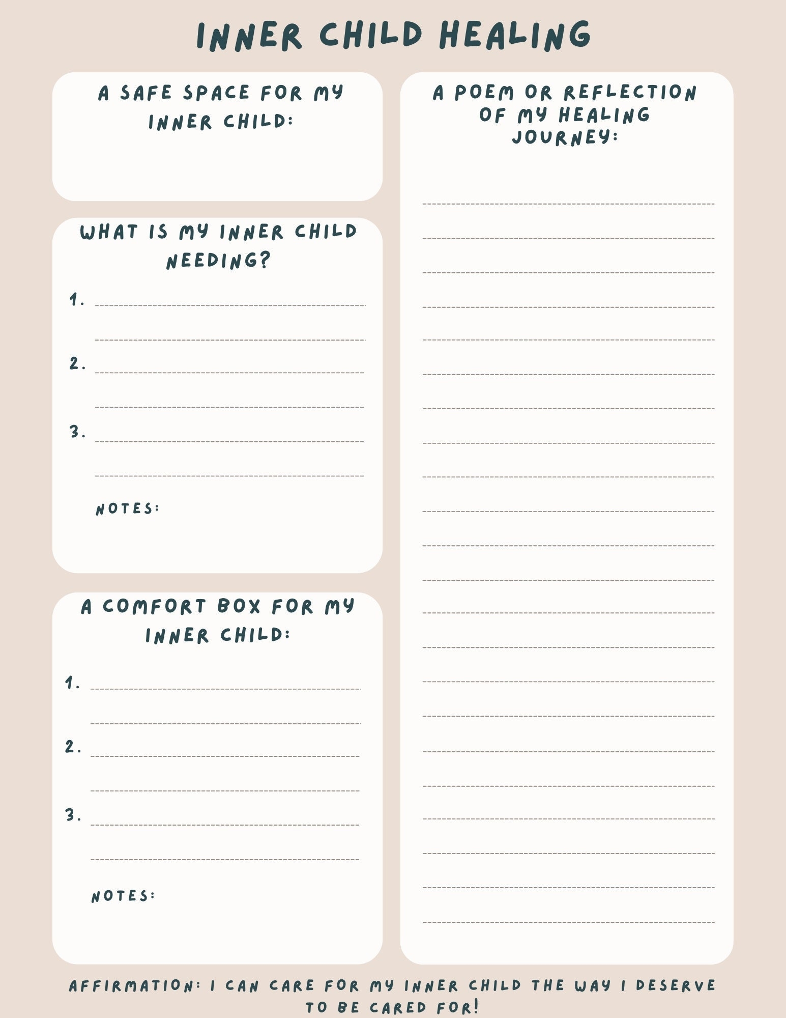 Inner Child Healing Worksheet Etsy Inner Child Healing Worksheet Etsy