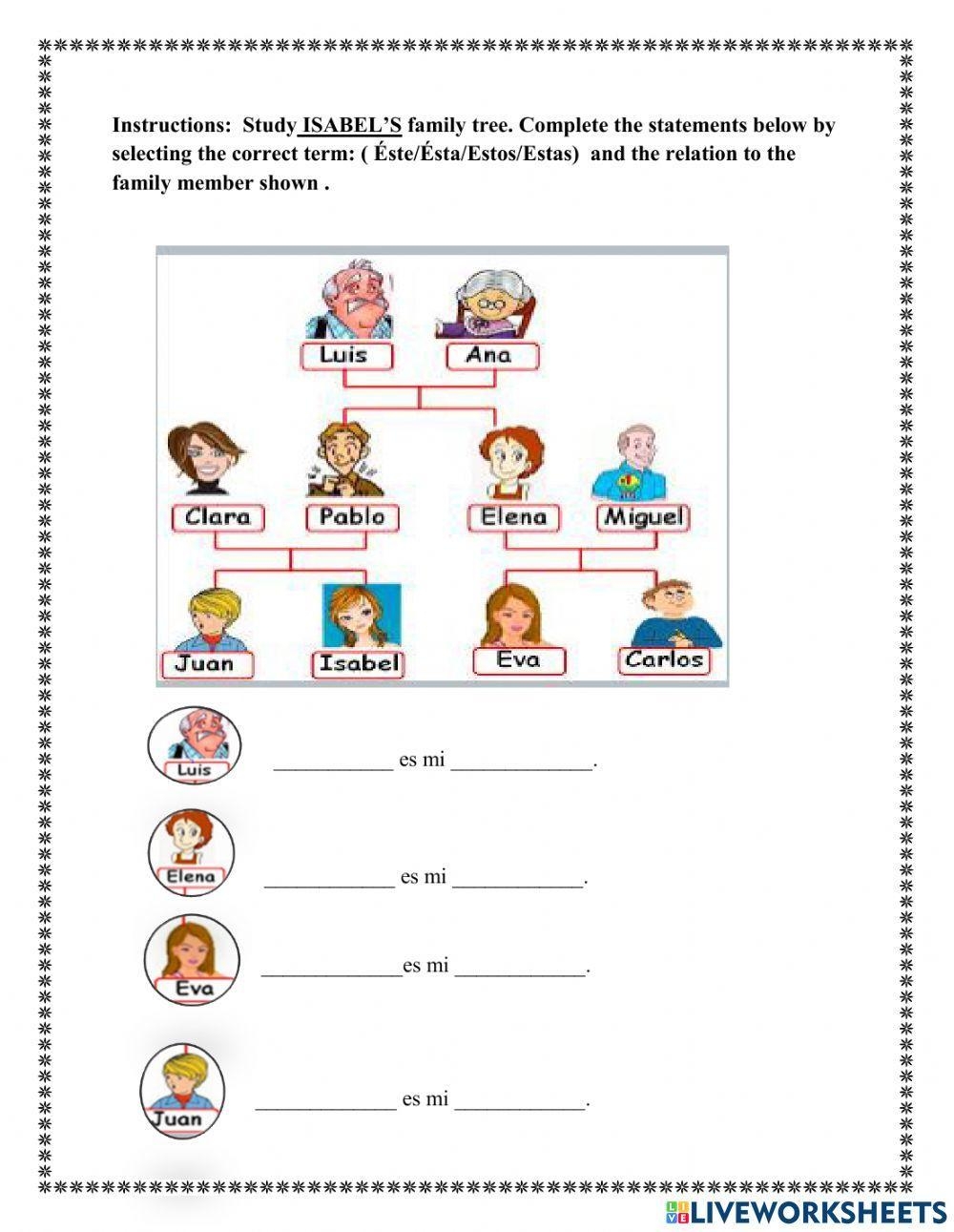 Introductions Family Spanish Worksheet Worksheets Library