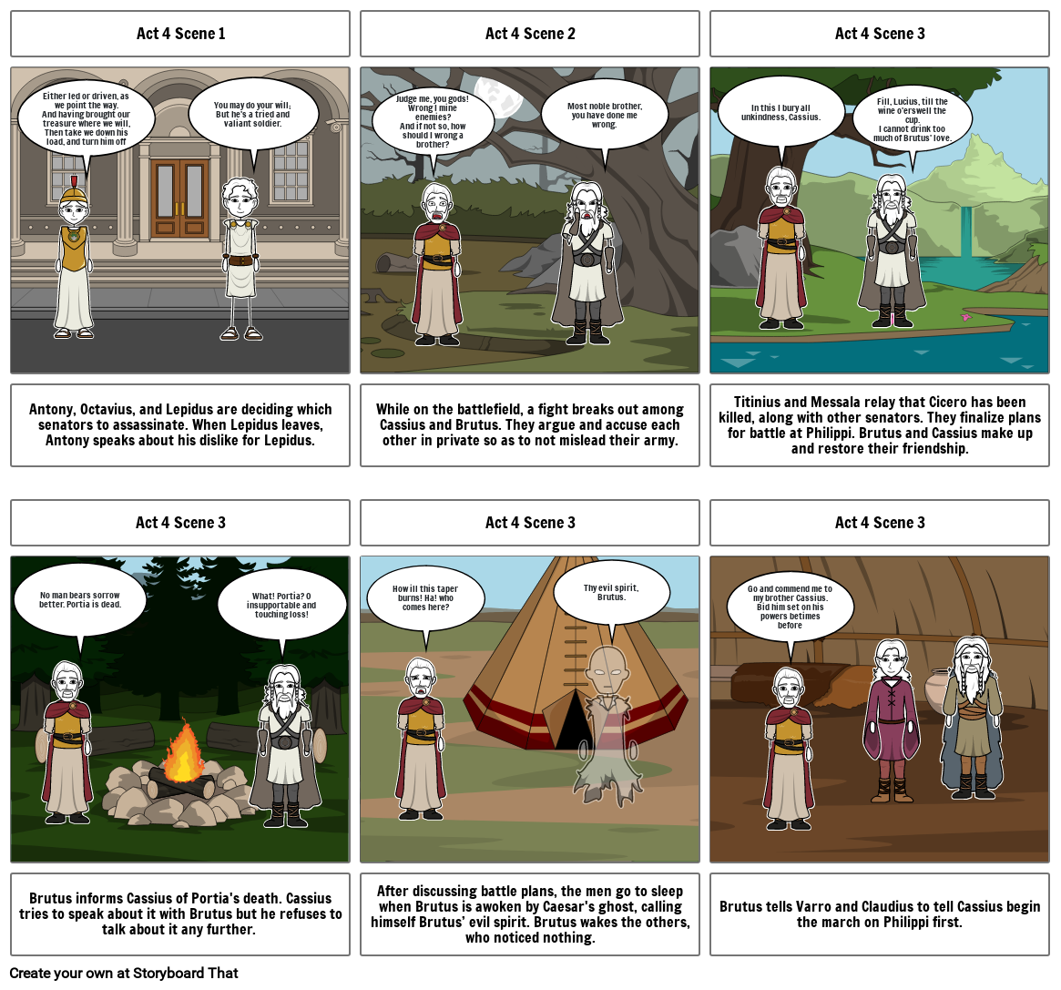 Printable Julius Caesar Act 4 Worksheet