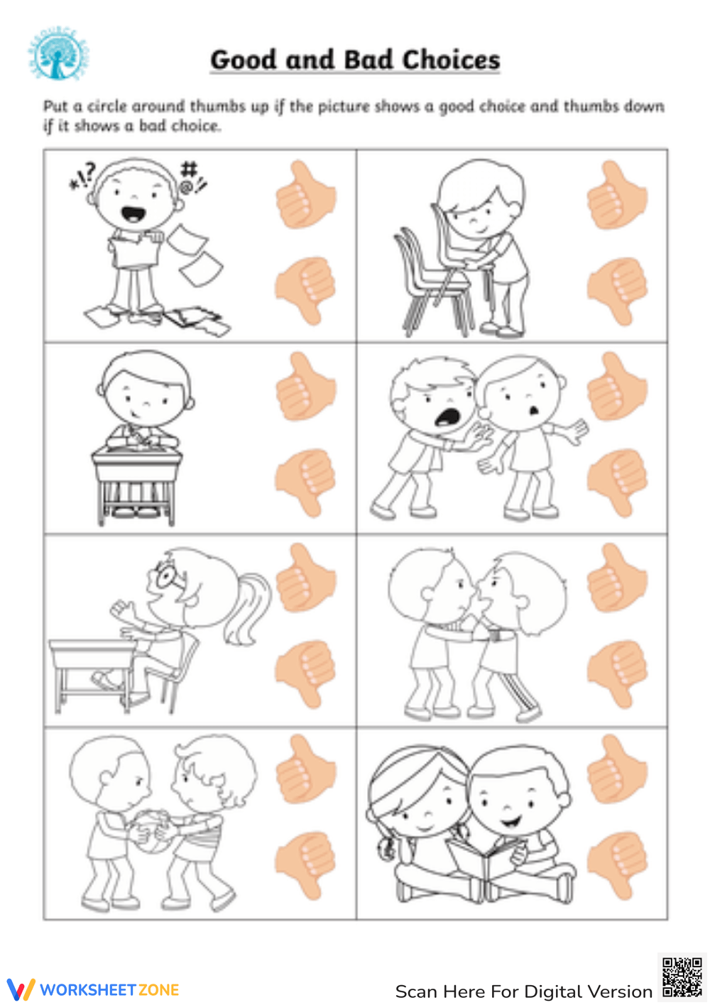 Printable Worksheets Comparing Good And Bad