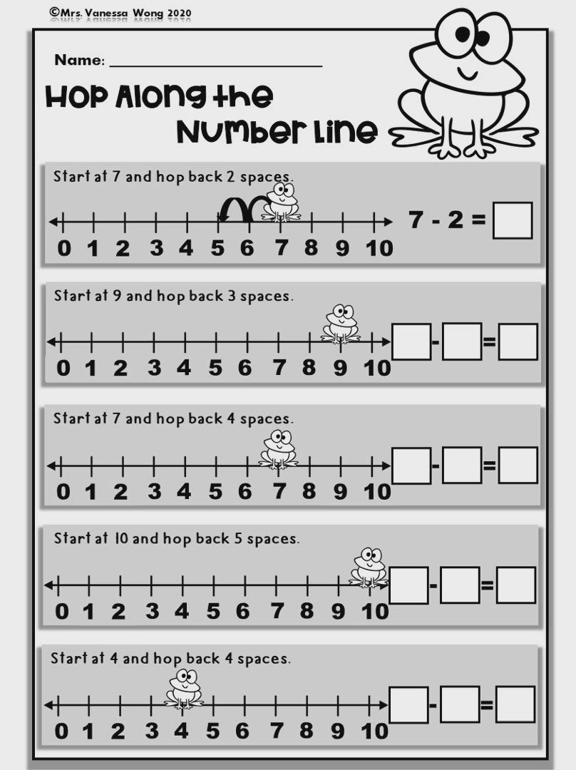 Math Number Line Worksheet Kindergarten