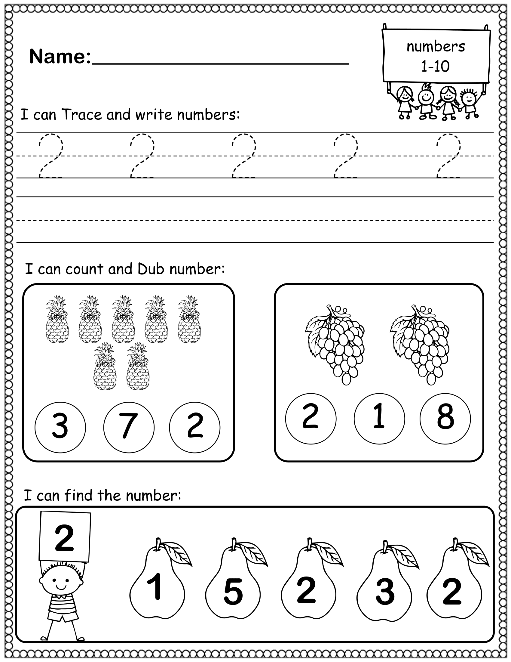 Kindergarten Math Skills Worksheets