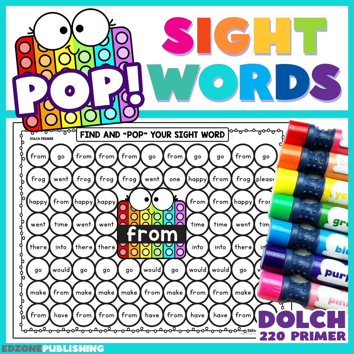 Free Kindergarten Sight Word Came Worksheets