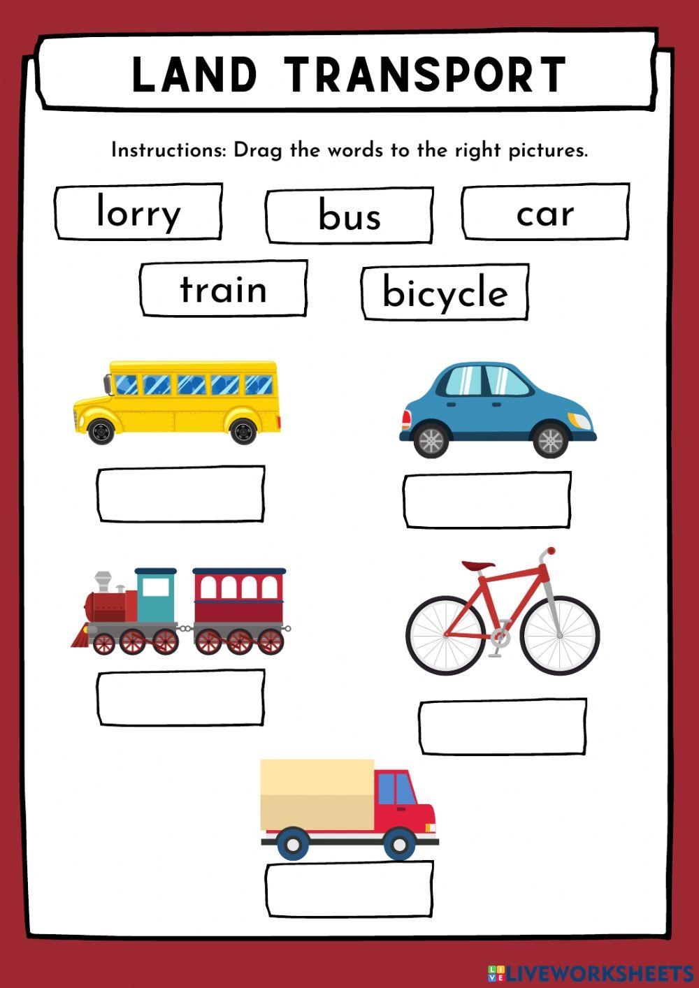 Land Transport Worksheet For Preschool Live Worksheets Worksheets Library