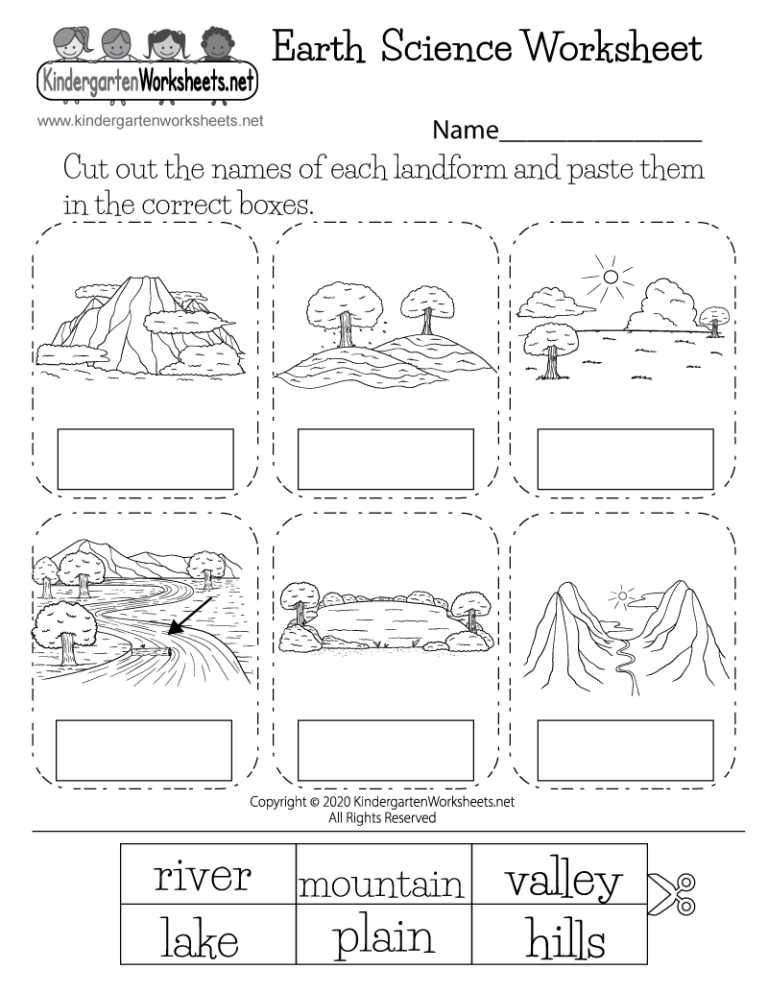 Landforms Earth Science Worksheet Free Printable Digital U0026 PDF