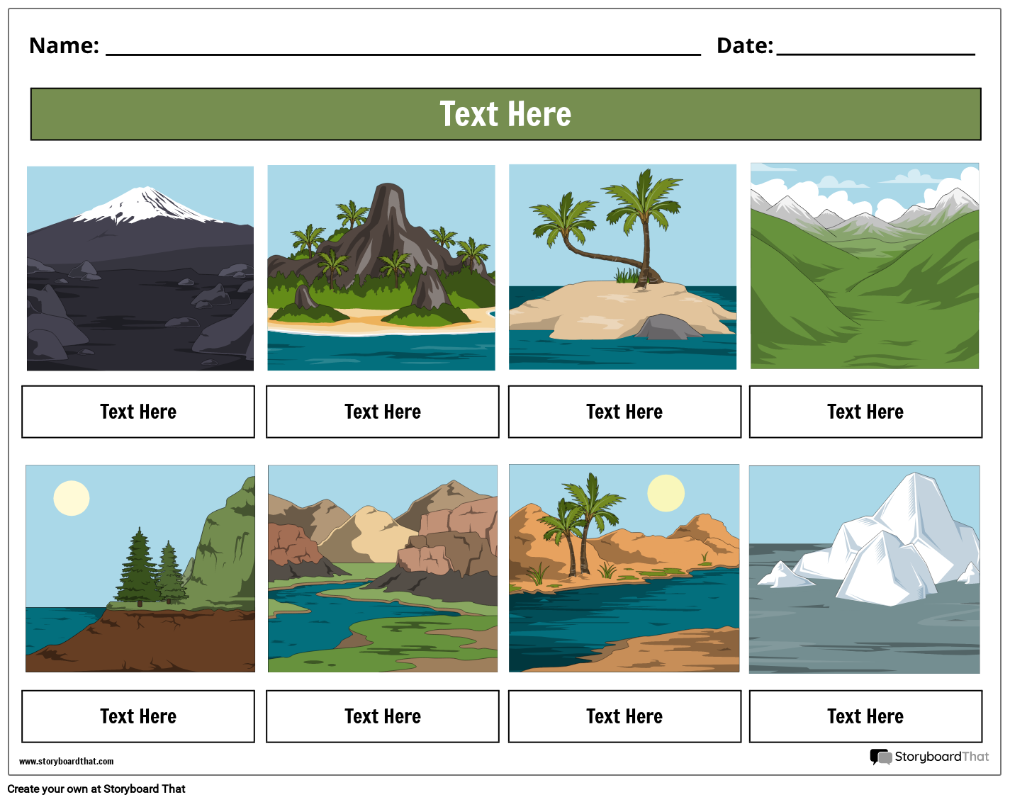 Free Printable Landforms Worksheets