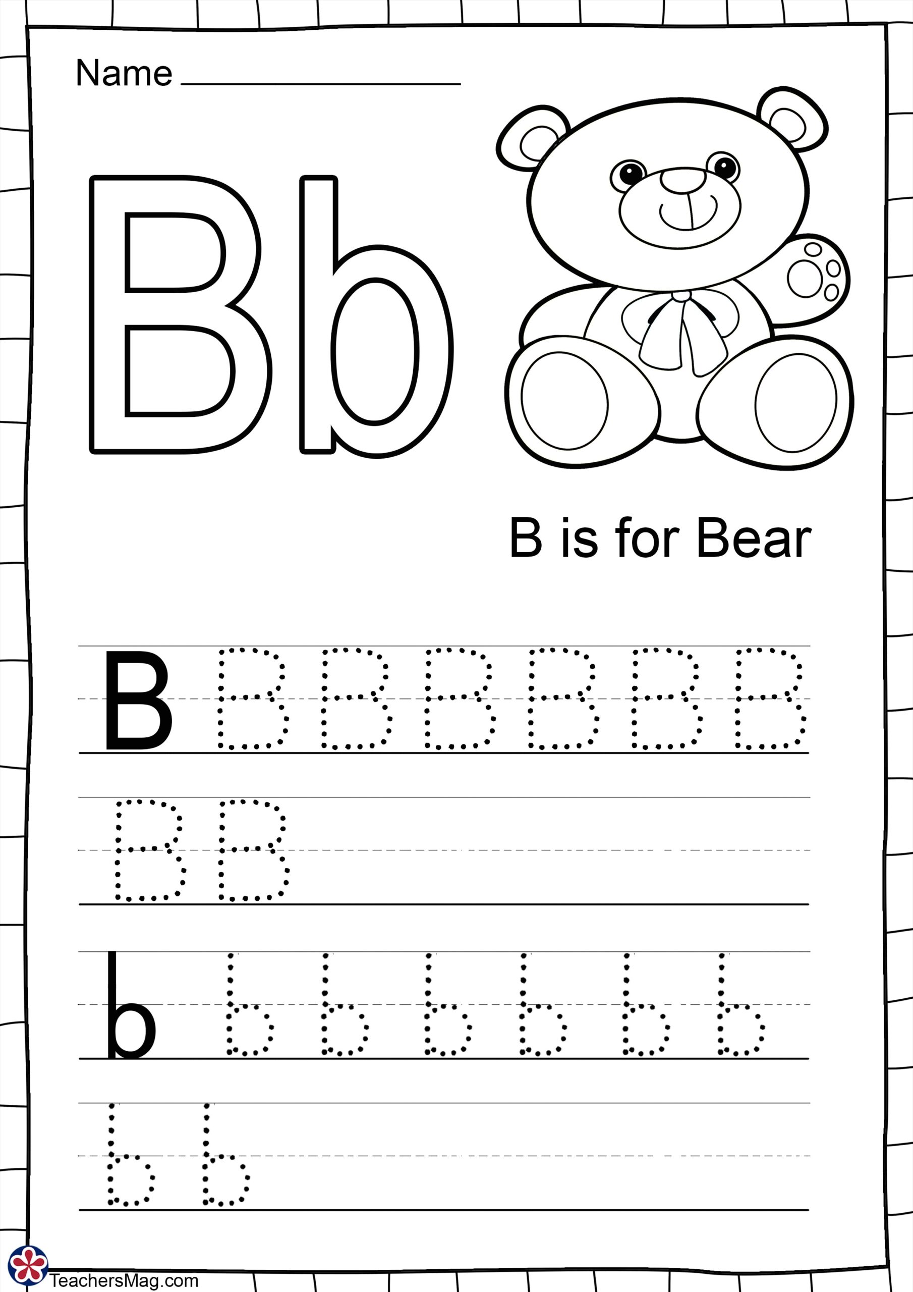 Free Printable Toddler Letter B Worksheets