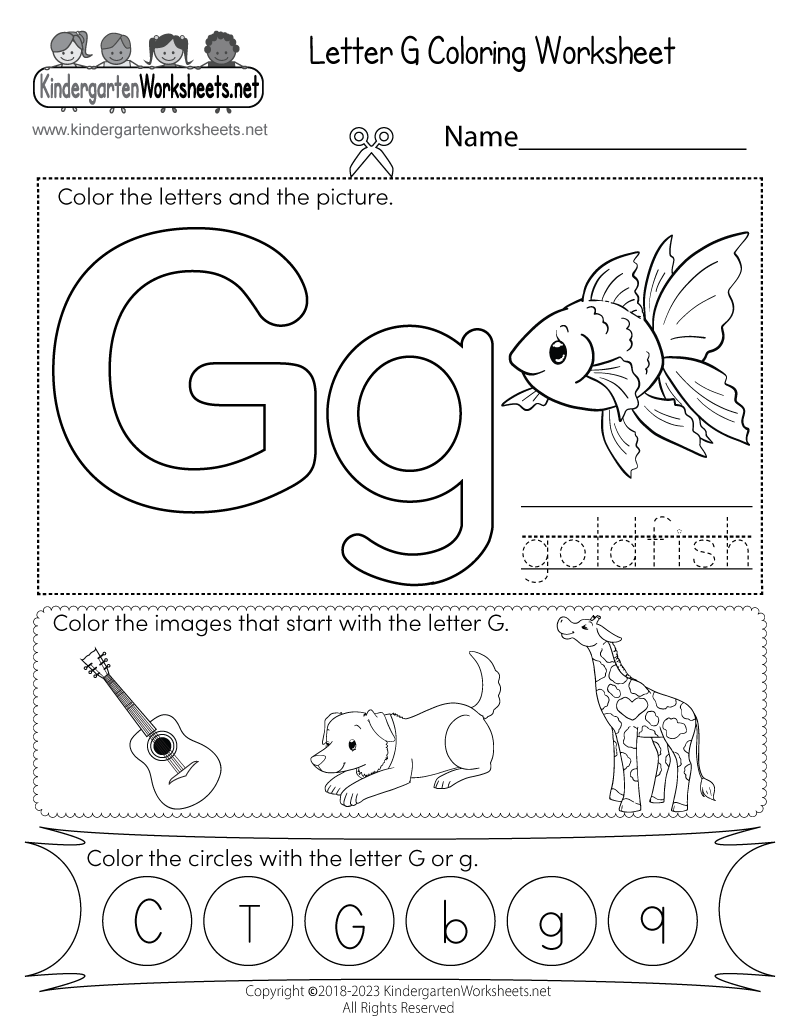 Letter G Coloring Worksheet Free Printable Digital U0026 PDF