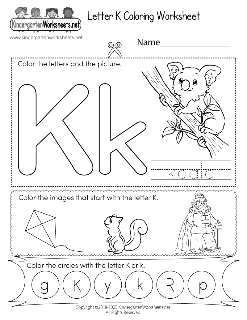 Letter K Coloring Worksheet Free Printable Digital PDF Letter K Coloring Worksheet Free Printable Digital PDF