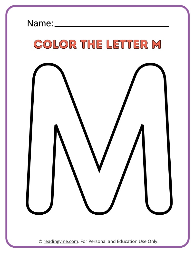 Letter M Worksheets For Preschool Free Printable