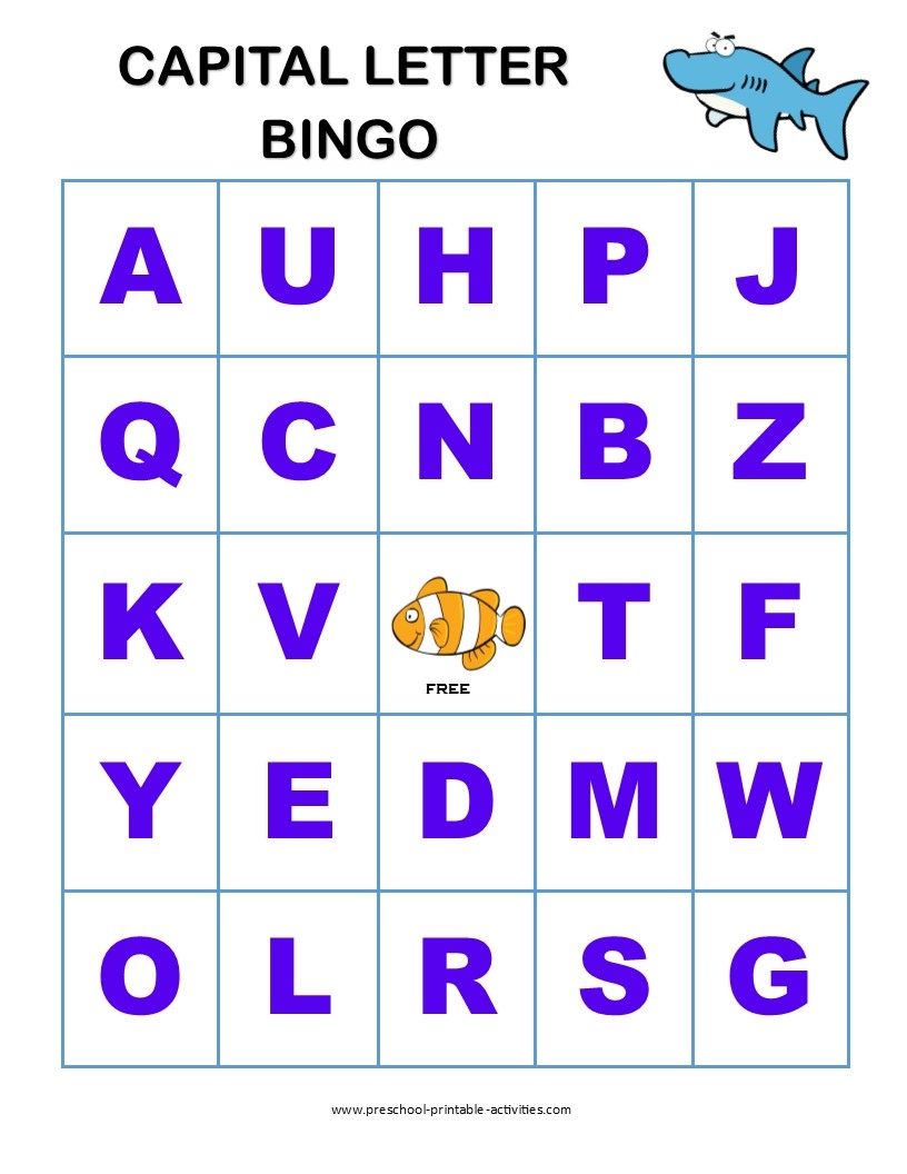 Letter Recognition Bingo Games