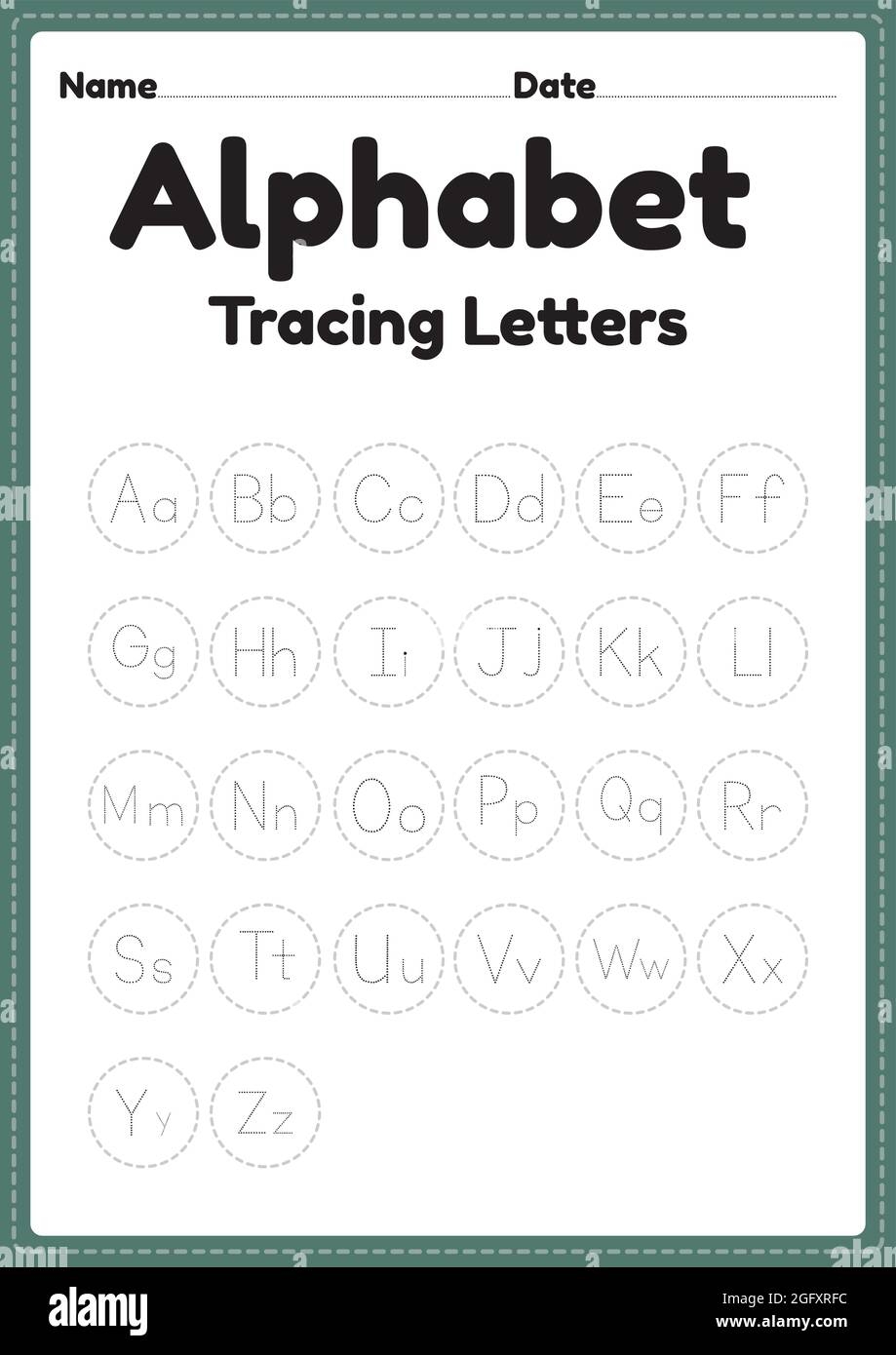 Letter Tracing Alphabet Worksheet For Kindergarten And Preschool Kids For Handwriting Practice And Educational Activities In A Printable Page Stock Vector Image U0026 Art Alamy Letter Tracing Alphabet Worksheet For Kindergarten And Preschool Kids For Handwriting Practice And Educational Activities In A Printable Page Stock Vector Image U0026 Art Alamy