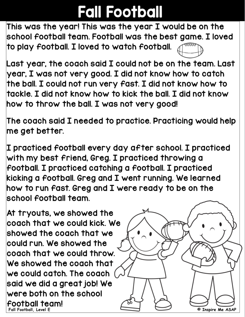 Level E Guided Reading Passage FREEBIE Inspire Me ASAP