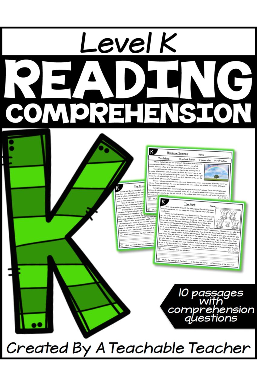 Level K Reading Comprehension Passages And Questions A Teachable Teacher