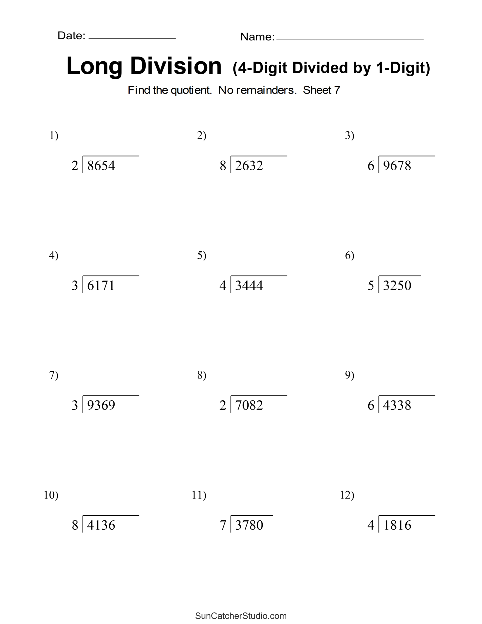Long Division Worksheets U0026 Problems Free Printable Math Drills Long Division Worksheets U0026 Problems Free Printable Math Drills