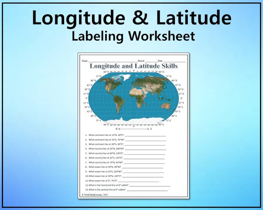 Longitude And Latitude Practice Labeling Worksheet Geography DIGITAL DOWNLOAD Etsy Longitude And Latitude Practice Labeling Worksheet Geography DIGITAL DOWNLOAD Etsy