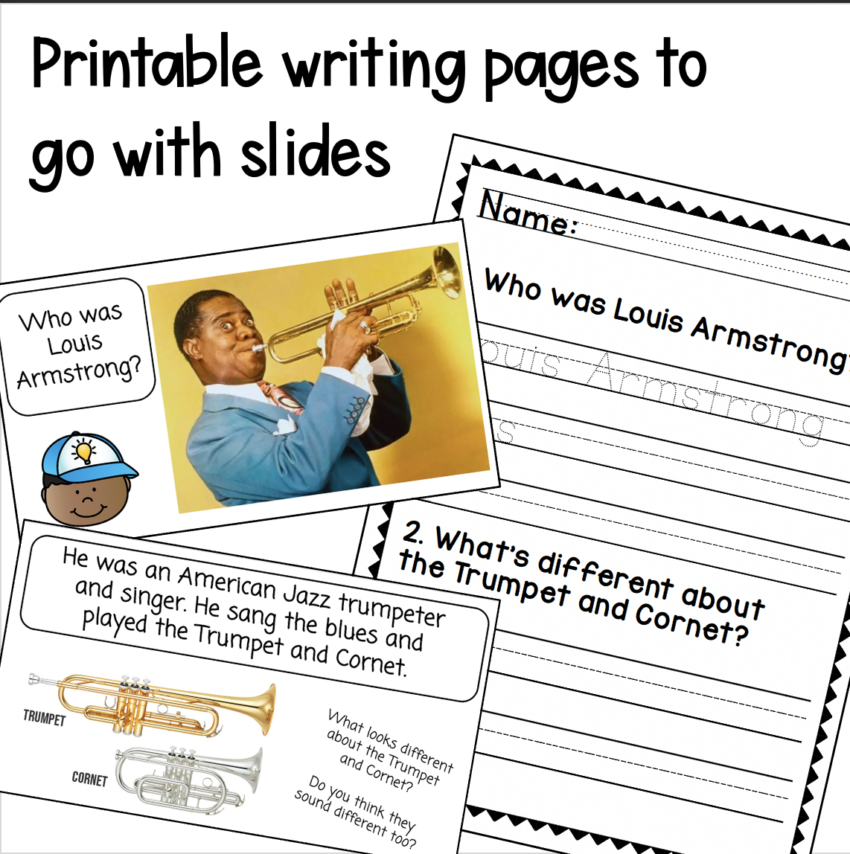 Louis Armstrong Lesson Slides And Worksheets Classful