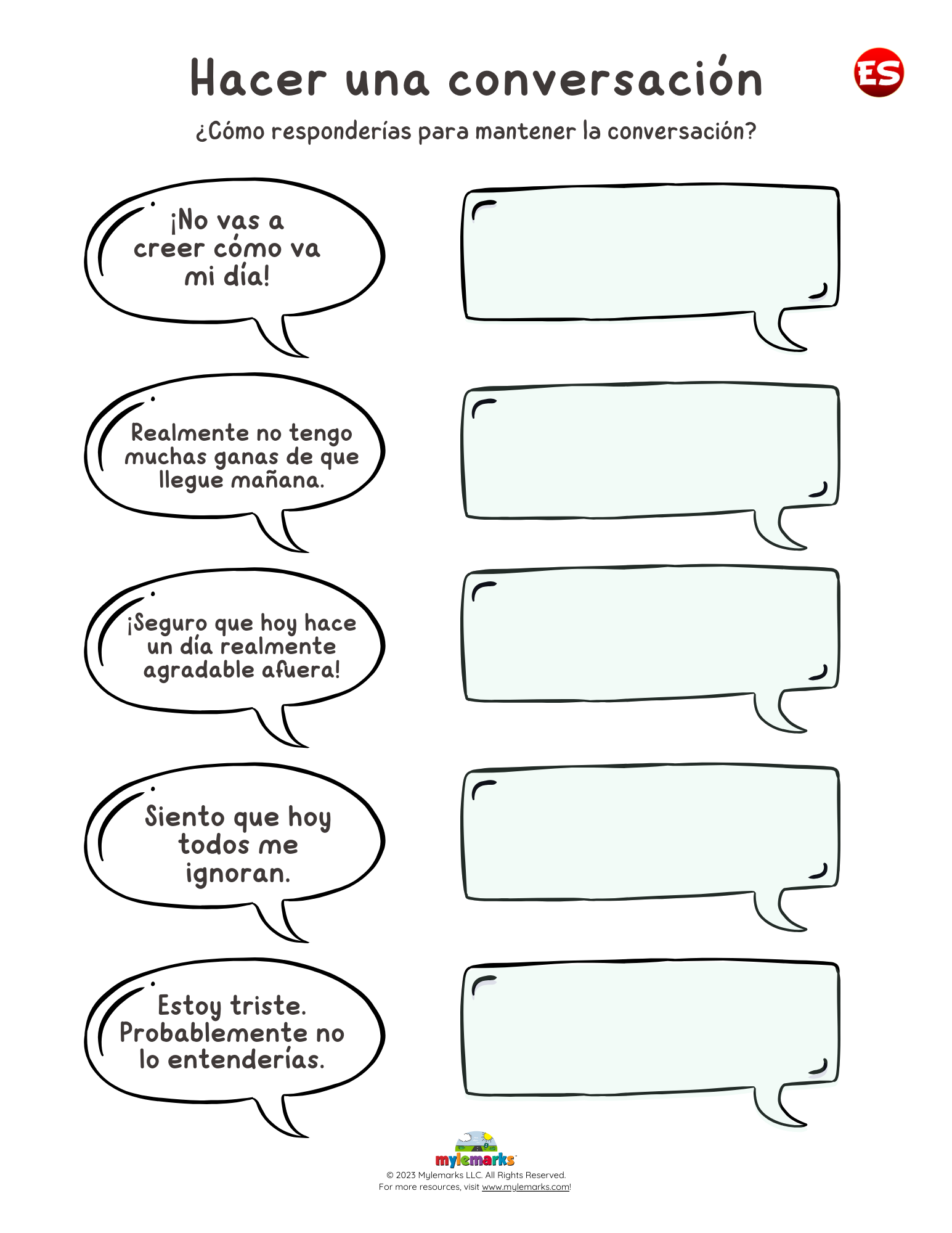 Free Printable Spanish Dialogue Worksheets Free Printable Spanish Dialogue Worksheets