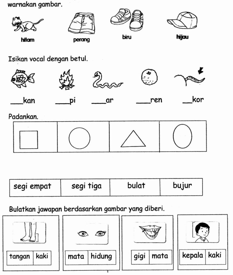 Malay Worksheet For Kindergarten Servicenumber 4A