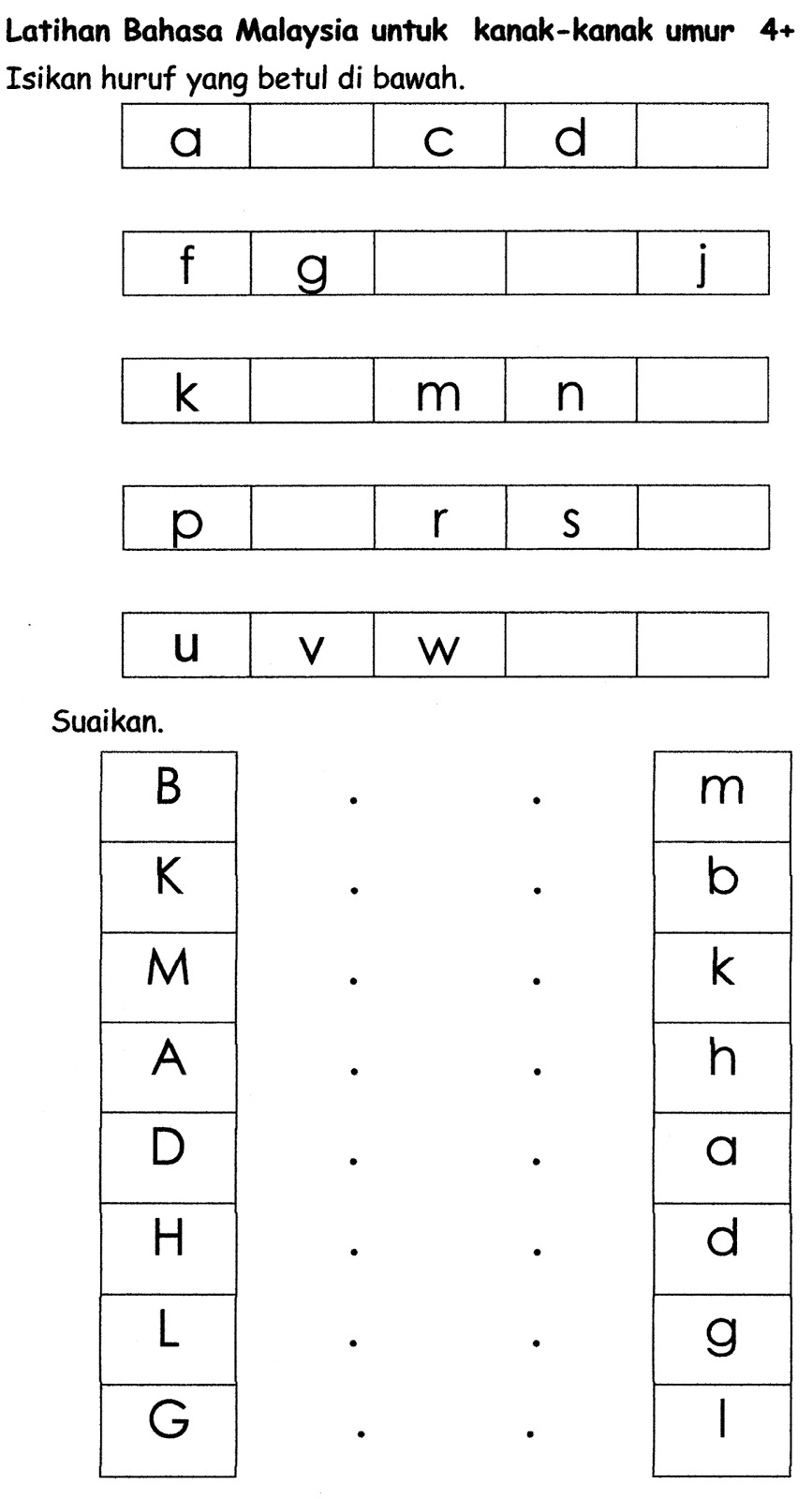 Malay Worksheets For Kindergarten Malay Worksheets For Kindergarten