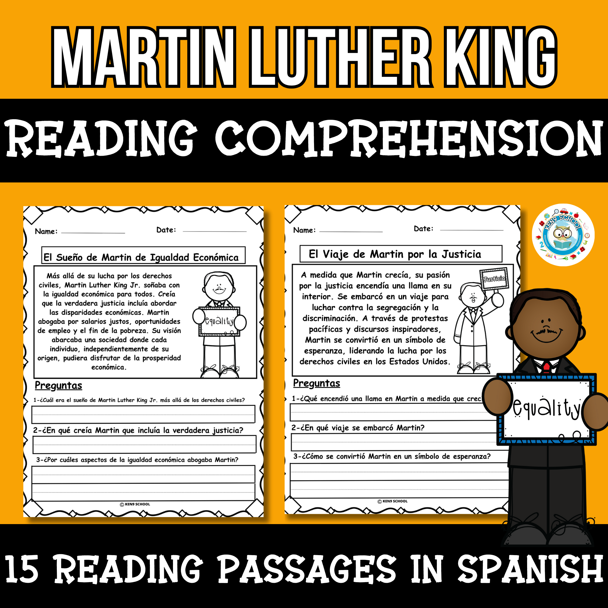 Martin Luther King Jr Reading Comprehension Passages And Questions In Spanish Made By Teachers Martin Luther King Jr Reading Comprehension Passages And Questions In Spanish Made By Teachers