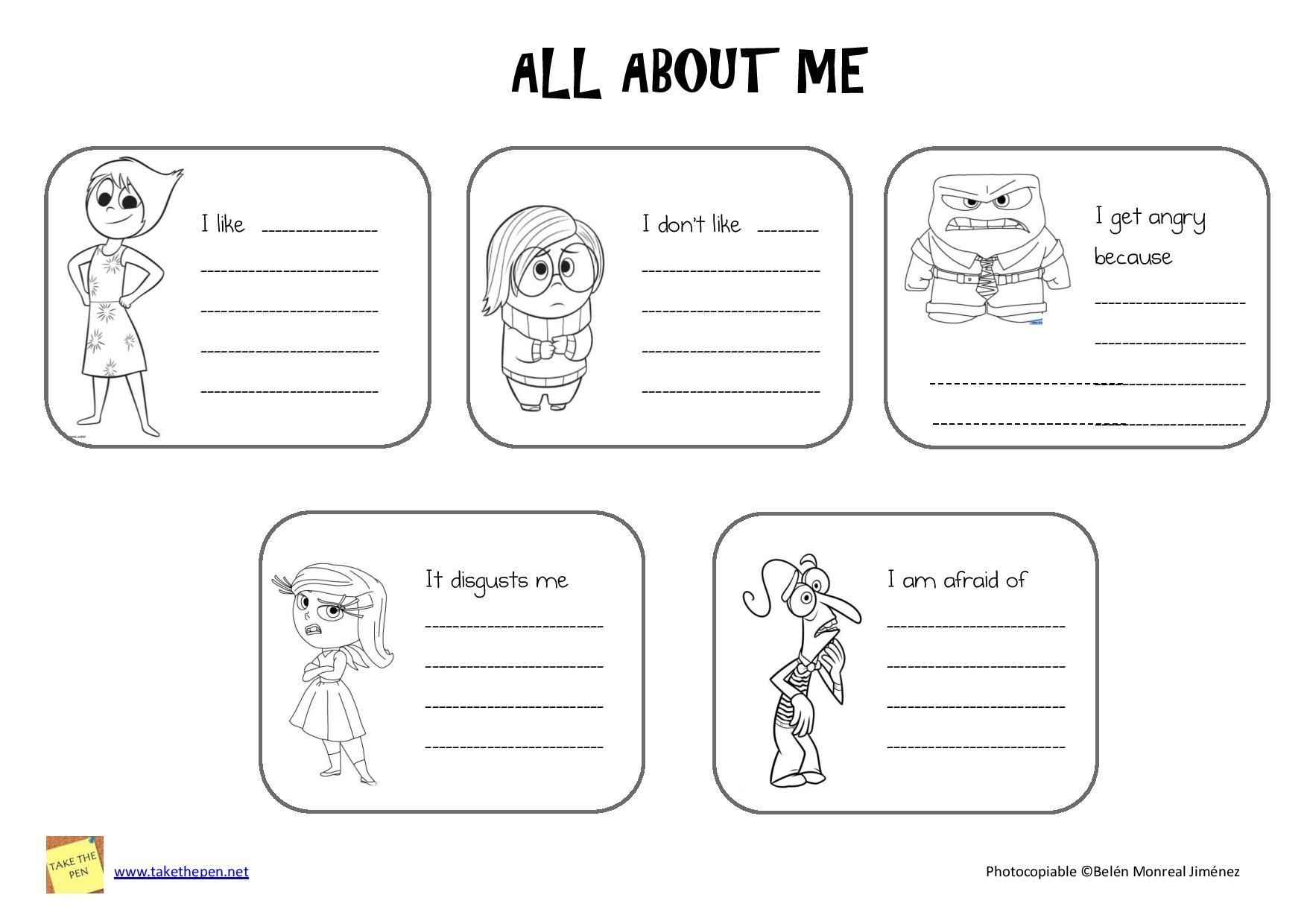 Printable Inside Out Movie Worksheets Pdf
