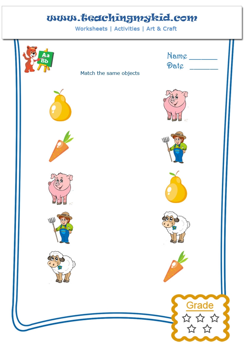 Printable Preschool Activities Same And Different