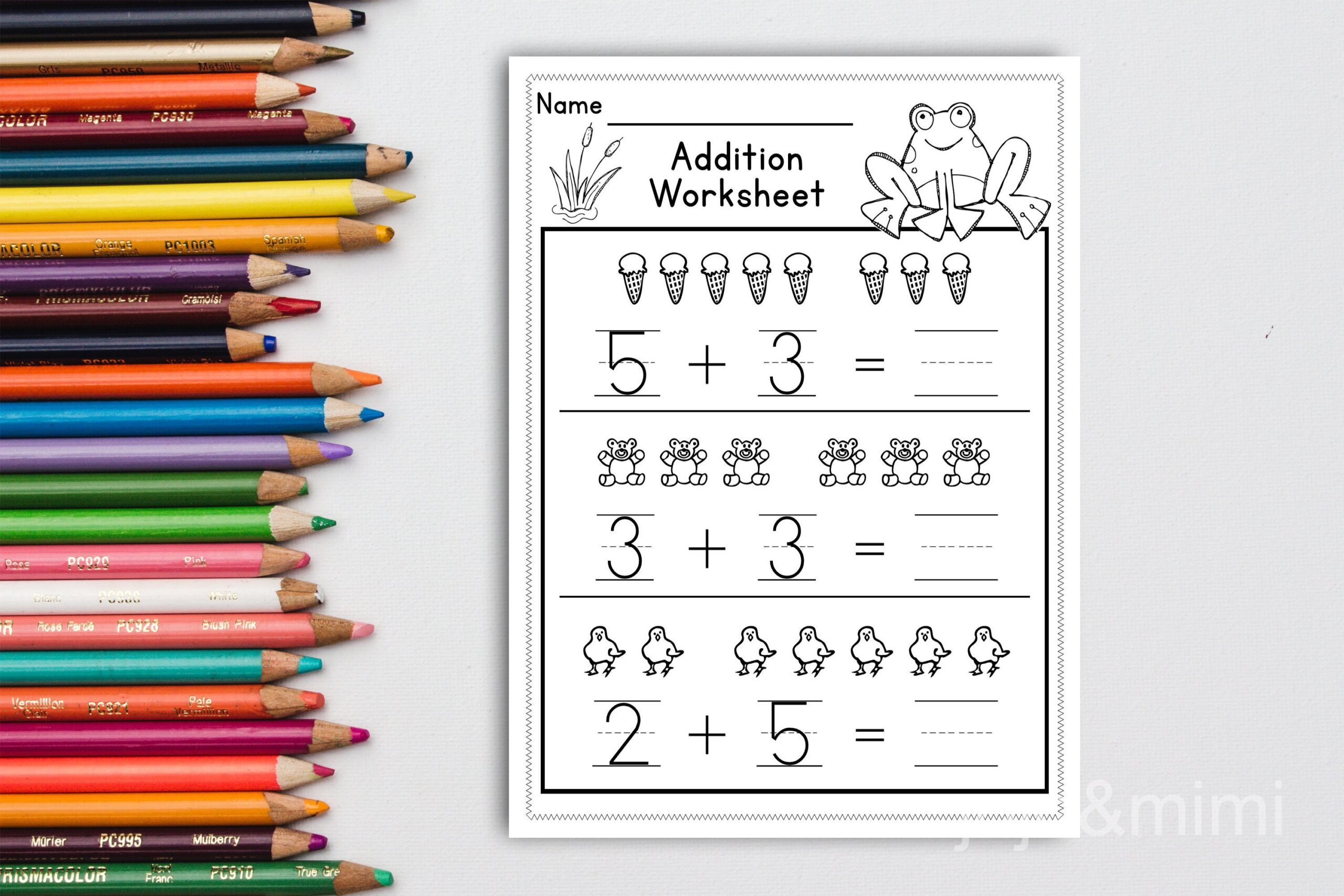 Math BUNDLE Printable Pre k Kindergarten Worksheets Addition 