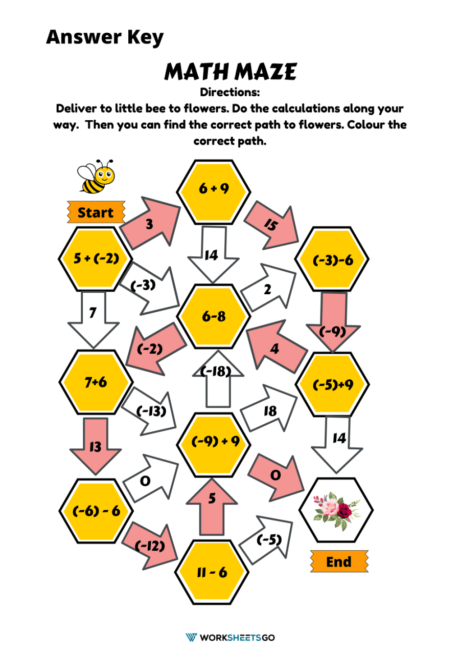 Math Maze Worksheets WorksheetsGO