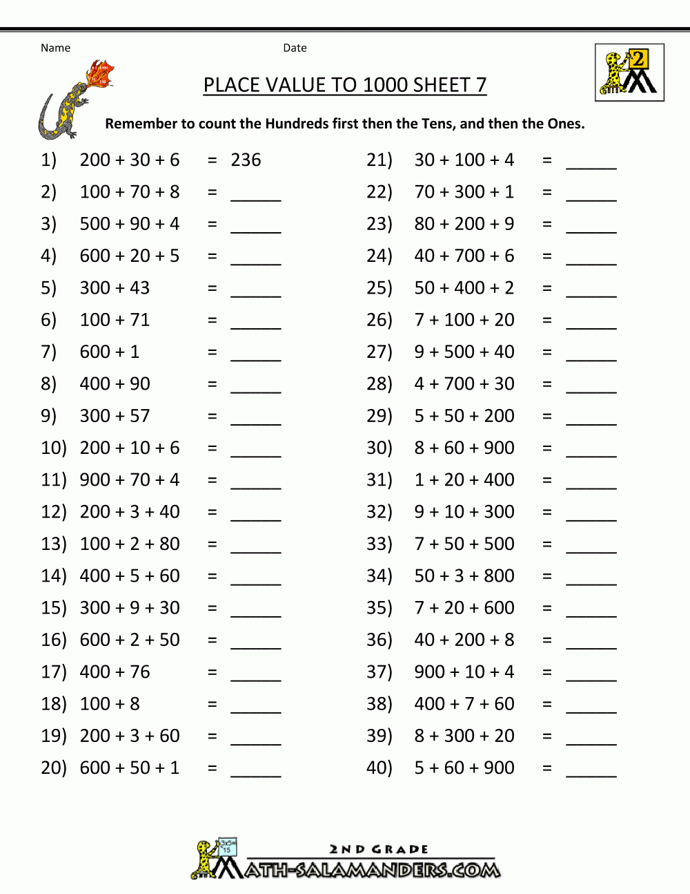 Math Place Value Worksheets To Hundreds Worksheets Library Math Place Value Worksheets To Hundreds Worksheets Library
