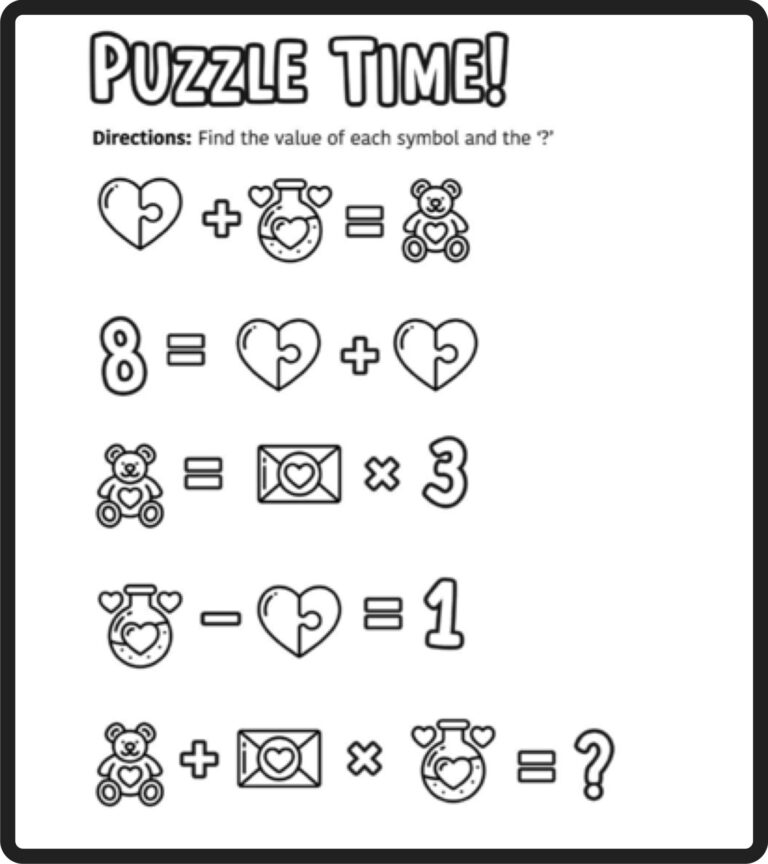 Math Puzzles Printable Worksheets Library