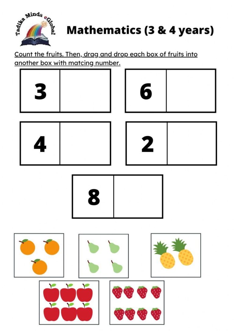 Mathematics 3 U0026 4 Years Old Fruits 1 Worksheet Live Worksheets 