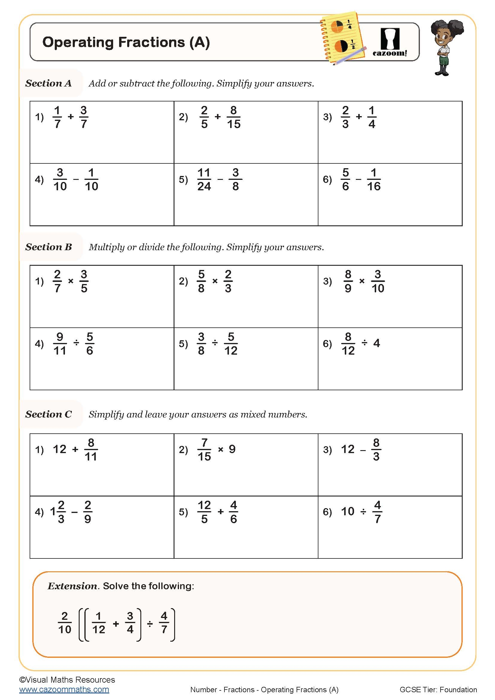 Maths Worksheets KS3 KS4 Printable PDF Worksheets