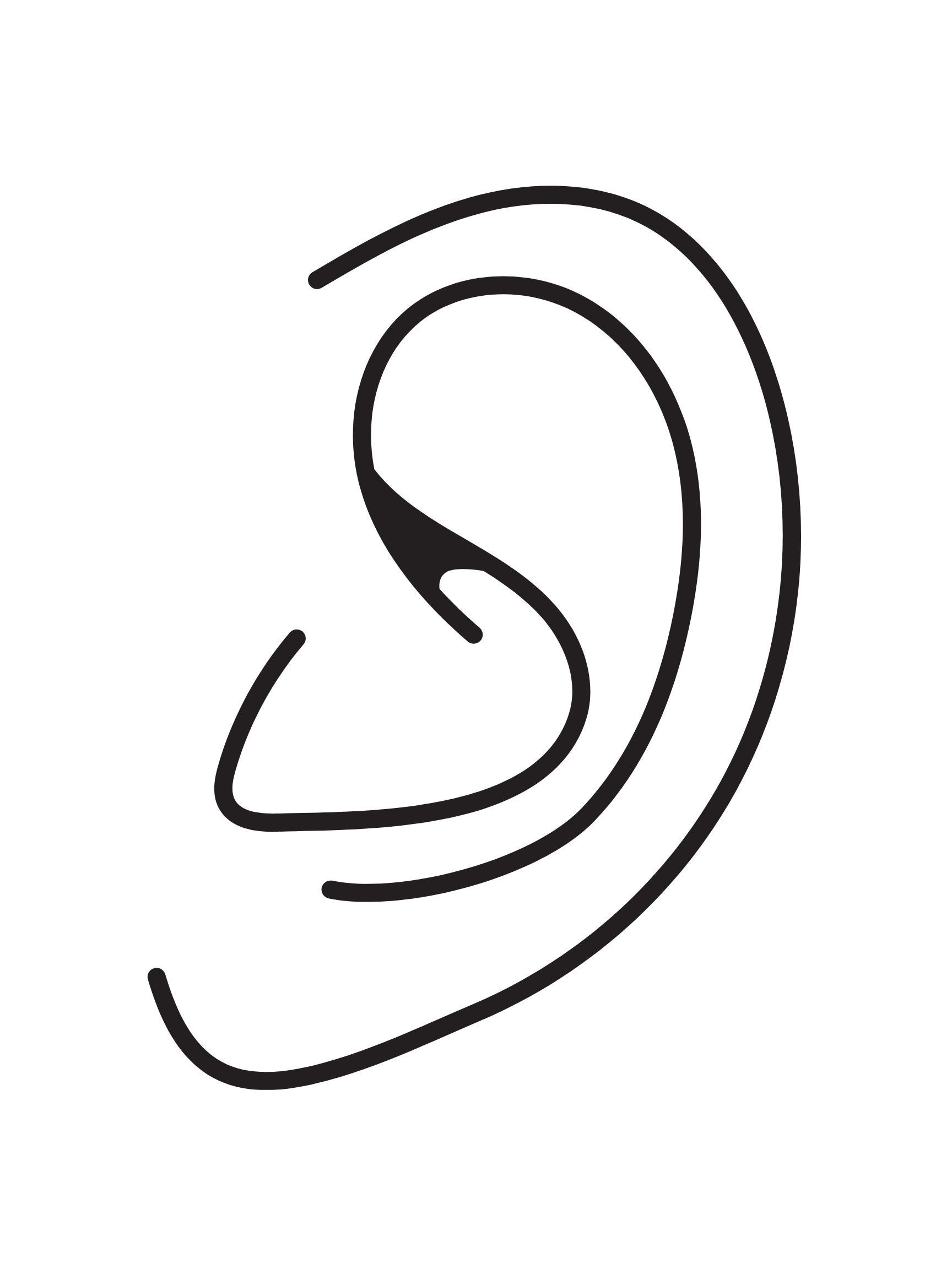 Minimal Ear Coloring Sheet Preschool Resources Toddler Coloring Pages Line Art Coloring Sheet Body Parts For Kids Stem Learning