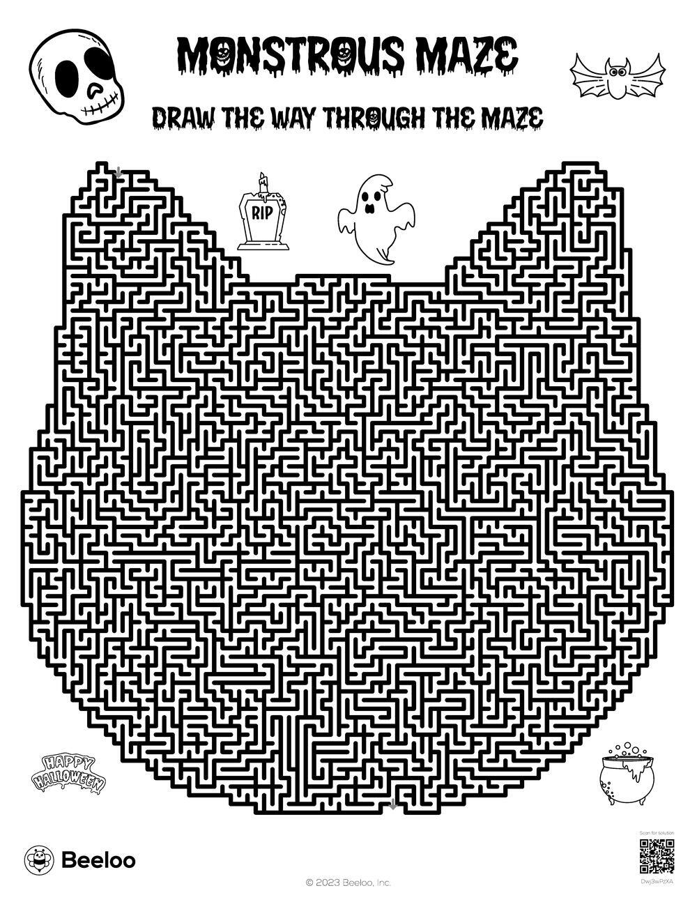 Monstrous Maze Beeloo Printable Crafts And Activities For Kids