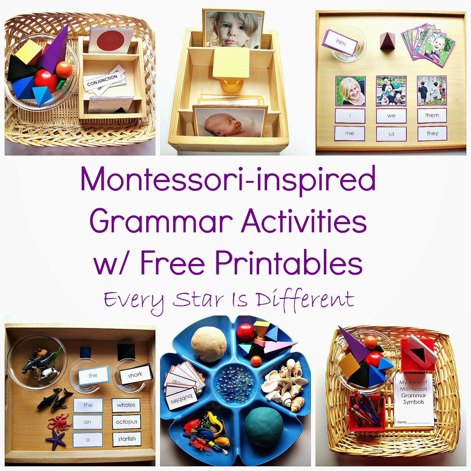 Montessori inspired Grammar Activities With FREE Printables Every Star Is Different