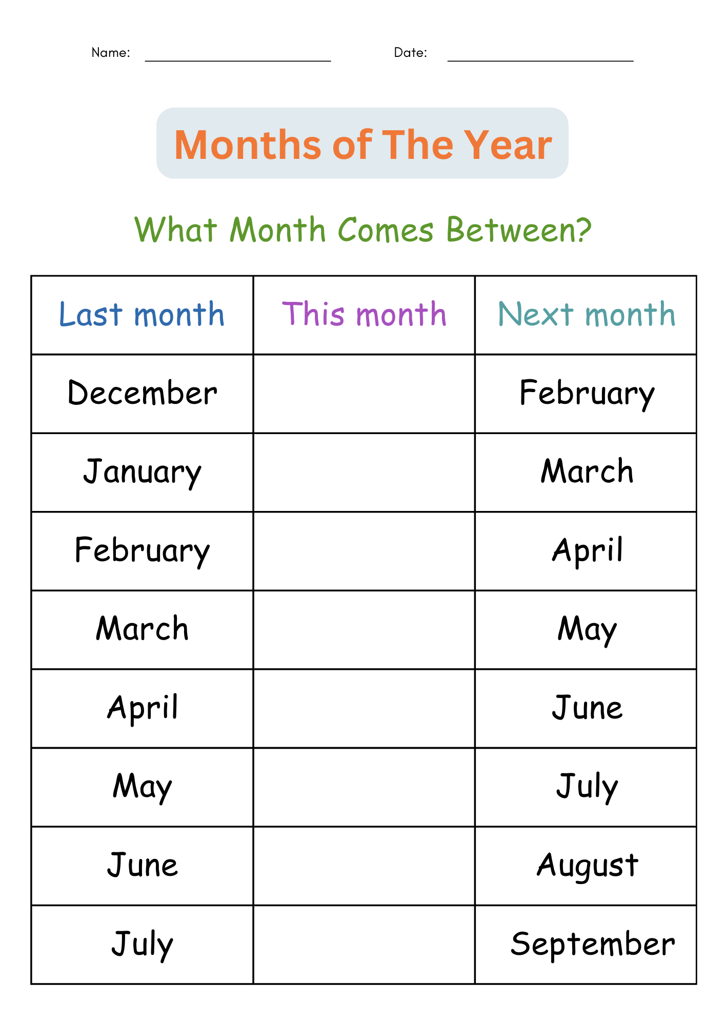 Months Of Year Worksheets Printable Months Of Year Worksheets Printable