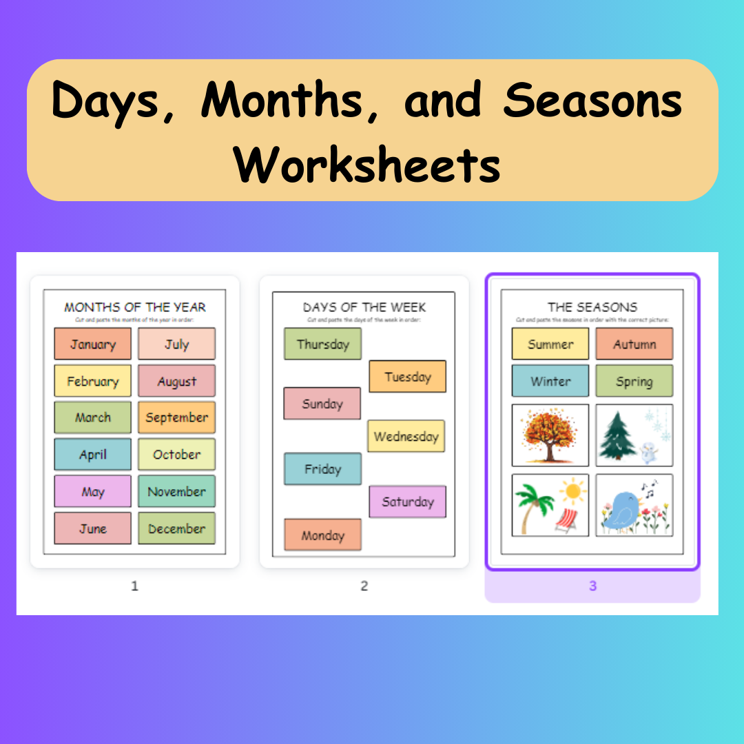 Months Days Seasons Worksheets Teacha Months Days Seasons Worksheets Teacha