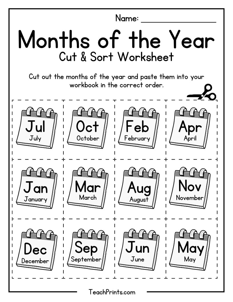 Months Of The Year Worksheets Free PDF Printables Teach Prints Months Of The Year Worksheets Free PDF Printables Teach Prints