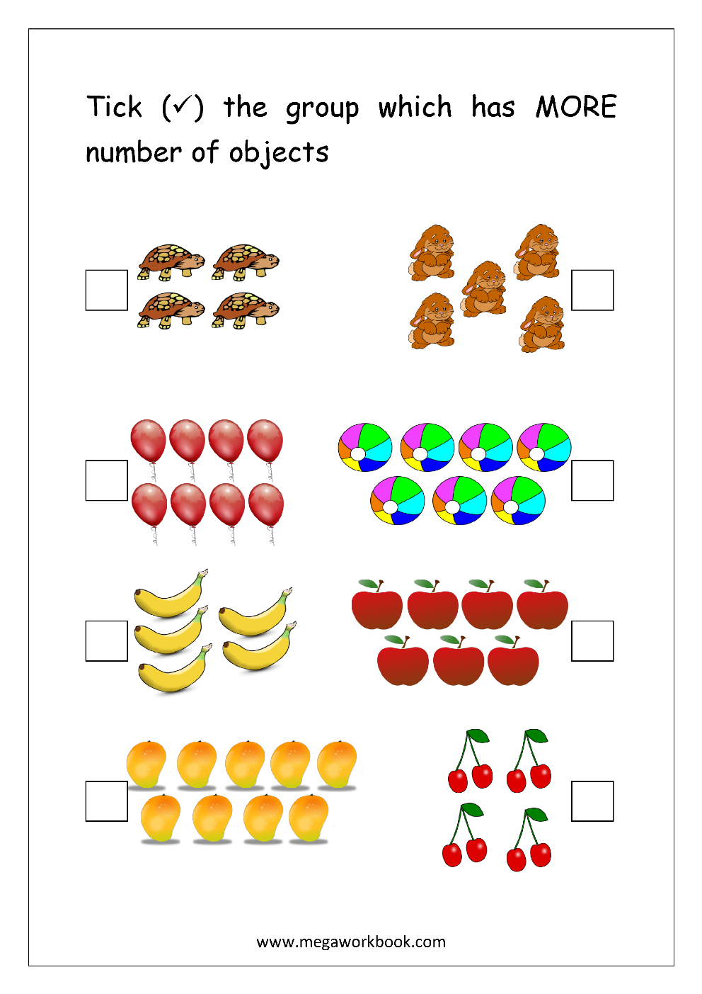 Printable More Or Less Worksheets