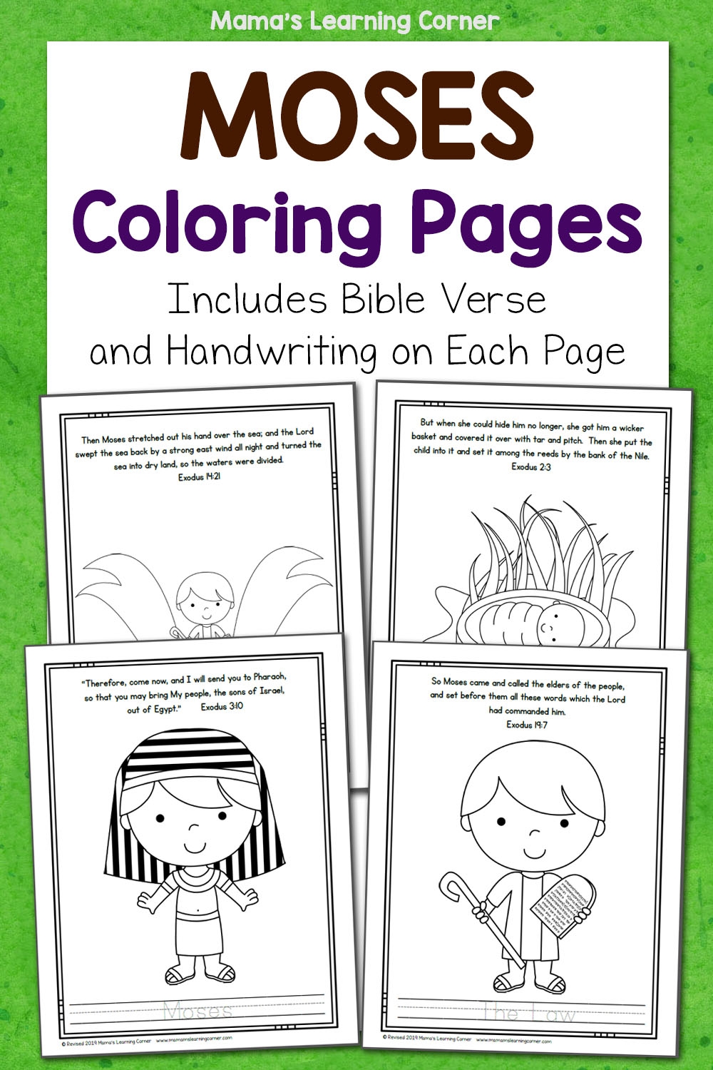 Moses Bible Coloring Pages Mamas Learning Corner Moses Bible Coloring Pages Mamas Learning Corner